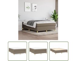 vidaXL Bedframe - Boxspringframe - Bedframe zonder matras stof taupe 140x190 cm - Tweepersoonsbed - Slaapkamerinrichting - Taupecolor