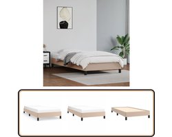 vidaXL Bedframe Cappuccino Kunstleer 90x190 cm Bed Frame - Houten Bed - Kapstok - Bedroom Furniture - Slaapkamersdecoratie