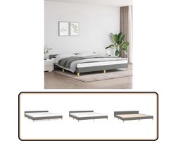 vidaXL Bedframe - Donkergrijs - 200x200 cm Donker Grijs Bed Frame - Tweepersoons Bed - Bed Frame Met Hoofdeinde - Houten Bed Frame - Bed Frame Stof