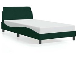 vidaXL - Bedframe - "Dover" - 100x200 - cm - fluweel - donkergroen