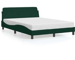 vidaXL - Bedframe - "Dover" - 140x190 - cm - fluweel - donkergroen