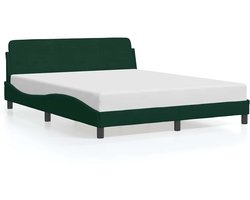 vidaXL - Bedframe - "Dover" - 160x200 - cm - fluweel - donkergroen