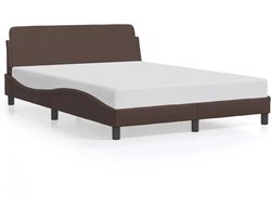 vidaXL - Bedframe - "Dover" - kunstleer - bruin - 140x190 - cm
