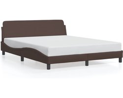 vidaXL - Bedframe - "Dover" - kunstleer - bruin - 160x200 - cm