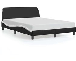 vidaXL - Bedframe - "Dover" - kunstleer - zwart - en - wit - 140x200 - cm