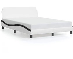 vidaXL - Bedframe - "Dover" - kunstleer - zwart - en - wit - 140x200 - cm