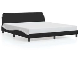 vidaXL - Bedframe - "Dover" - kunstleer - zwart - en - wit - 180x200 - cm