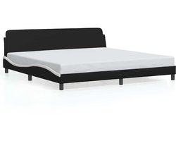 vidaXL - Bedframe - "Dover" - kunstleer - zwart - en - wit - 200x200 - cm