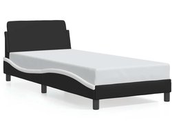 vidaXL - Bedframe - "Dover" - kunstleer - zwart - en - wit - 90x190 - cm