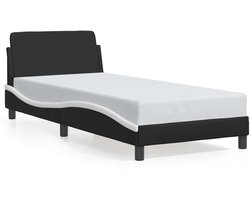 vidaXL - Bedframe - "Dover" - kunstleer - zwart - en - wit - 90x200 - cm