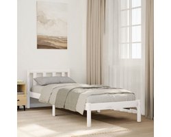 vidaXL - Bedframe - extra - lang - zonder - matras - grenenhout - wit - 100x220 - cm