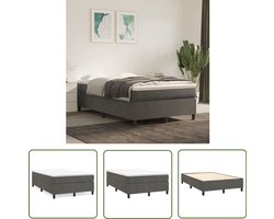 vidaXL Bedframe Fluweel 120x200 cm - Donkergrijs Boxspringframe - Donkere Kleuren - Velvet Bedframe - Tweepersoons Bed - Slaapcomfort