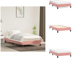 vidaXL - Bedframe - fluweel - roze - 100x200 - cm