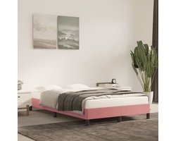 vidaXL - Bedframe - fluweel - roze - 120x200 - cm