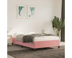 vidaXL - Bedframe - fluweel - roze - 120x200 - cm