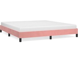 vidaXL - Bedframe - fluweel - roze - 160x200 - cm
