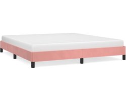 vidaXL - Bedframe - fluweel - roze - 180x200 - cm