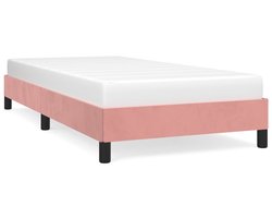 vidaXL - Bedframe - fluweel - roze - 90x200 - cm