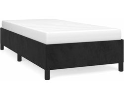 vidaXL - Bedframe - fluweel - zwart - 90x190 - cm