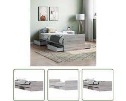 vidaXL Bedframe Grijs Sonoma 75x190 cm Slaapkamers - Bed Frame - Houten Bed - Boxspring - Tweepersoonsbed