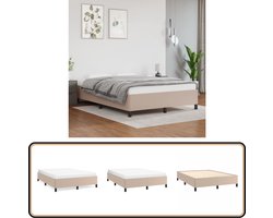 vidaXL Bedframe Kunstleer Cappuccino 140x190 cm Bed Frame - Kapstok - Hoofdkussen - Boxspring - Bedroom Furniture