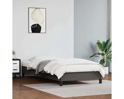 vidaXL - Bedframe - kunstleer - grijs - 90x200 - cm