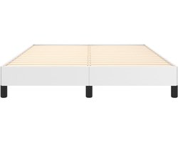 vidaXL - Bedframe - kunstleer - wit - 140x190 - cm