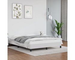 vidaXL - Bedframe - kunstleer - wit - 140x200 - cm
