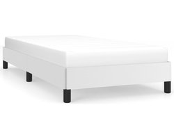 vidaXL - Bedframe - kunstleer - wit - 90x200 - cm