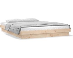 vidaXL - Bedframe - LED - massief - hout - 140x200 - cm