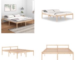 vidaXL Bedframe massief grenenhout 180x200 cm 6FT super king - Bedframe - Bedframes - Seniorenbed - Bed