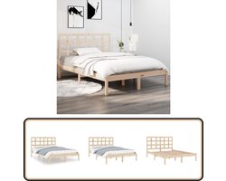vidaXL Bedframe - Massief Grenenhout - 180x200 cm Massief Grenenhout Bed - Bruin Bed - Tweepersoons Bed - Super King Size Bed - Comfortabel Bed