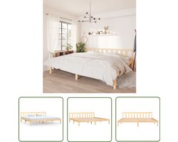 vidaXL Bedframe - Massief Grenenhout - 180x200 cm Massief Hout Bed Frame - Grenenhout Bed - Super King Size Bed - Bruine Bed Frame - Modern Bed Frame
