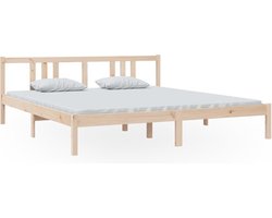 vidaXL - Bedframe - massief - hout - 180x200 - cm - Super - King - Size