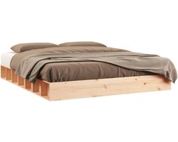 vidaXL - Bedframe - massief - hout - 200x200 - cm