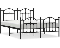 vidaXL - Bedframe - met - hoofd- - en - voeteneinde - metaal - zwart - 150x200 - cm