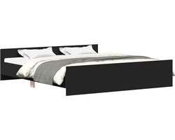 vidaXL - Bedframe - met - hoofd- - en - voeteneinde - zwart - 160x200 - cm
