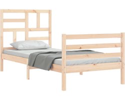 vidaXL - Bedframe - met - hoofdbord - massief - hout - 100x200 - cm