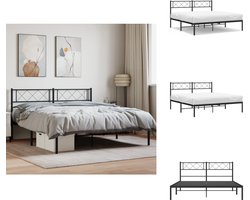 vidaXL - Bedframe - met - hoofdbord - metaal - zwart - 160x200 - cm