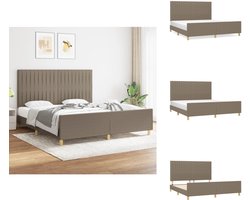 vidaXL Bedframe Met Hoofdeinde - Bedframes Met Hoofdeindes - Bed - Slaapmeubel - Bedframe zonder matras stof taupe 180x200 cm