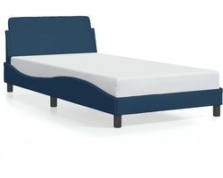 vidaXL - Bedframe - met - hoofdeinde - "Dover" - 100x200 - cm - stof - blauw