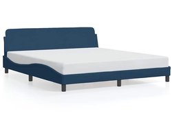 vidaXL - Bedframe - met - hoofdeinde - "Dover" - 180x200 - cm - stof - blauw