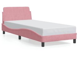 vidaXL - Bedframe - met - hoofdeinde - "Dover" - 80x200 - cm - fluweel - roze
