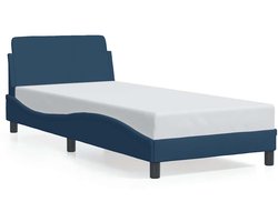 vidaXL - Bedframe - met - hoofdeinde - "Dover" - 90x200 - cm - stof - blauw