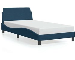 vidaXL - Bedframe - met - hoofdeinde - "Dover" - fluweel - blauw - 100x200 - cm