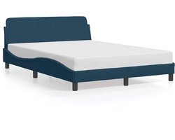 vidaXL - Bedframe - met - hoofdeinde - "Dover" - fluweel - blauw - 140x200 - cm