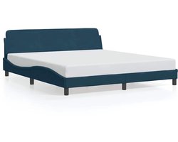 vidaXL - Bedframe - met - hoofdeinde - "Dover" - fluweel - blauw - 180x200 - cm