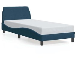 vidaXL - Bedframe - met - hoofdeinde - "Dover" - fluweel - blauw - 90x190 - cm