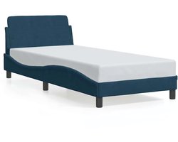 vidaXL - Bedframe - met - hoofdeinde - "Dover" - fluweel - blauw - 90x200 - cm