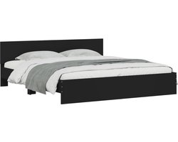 vidaXL - Bedframe - met - hoofdeinde - zwart - 160x200 - cm